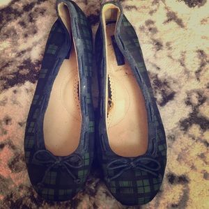 American Eagle preppy plaid bow flats